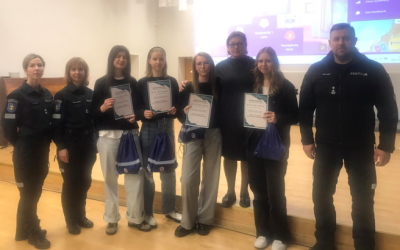 Konkurso „Aš ir policija“ I-o etapo nugalėtojos – II B kl. gimnazistės