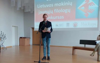 Mūsų gimnazistui Linui Daukšui – akrosticho konkurso laureato diplomas