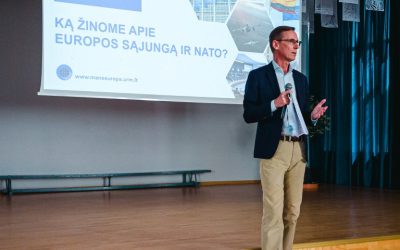 Gimnazija paminėjo Lietuvos įstojimo į ES dvidešimtmetį kartu su buvusiu Lietuvos ambasadoriumi Airijoje ir Nyderlanduose V. Purliu