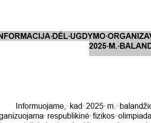INFORMACIJA DĖL UGDYMO ORGANIZAVIMO PALANGOS SENOJOJE GIMNAZIJOJE 2025 M. BALANDŽIO 3, 4 DIENOMIS